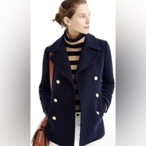 J. Crew Stadium Cloth by Nello Gori - Navy blue double breasted Peacoat  Size 10